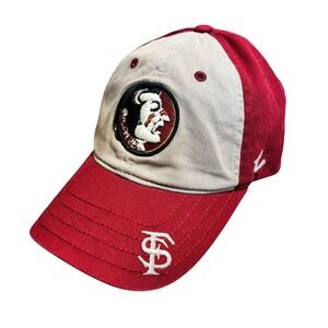 Florida State Seminoles FSU Hat Garnet Tan Adjustable Baseball Cap NOLES